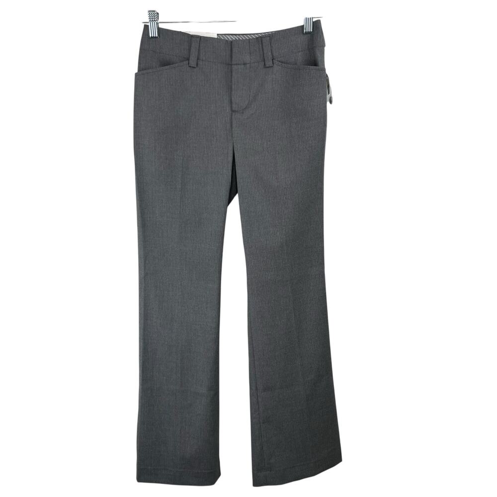 Gap Curvy Fit Flare Leg Dress Pants Grey Pinstripe Low Mid Rise 2 NWT 2009 Y2K